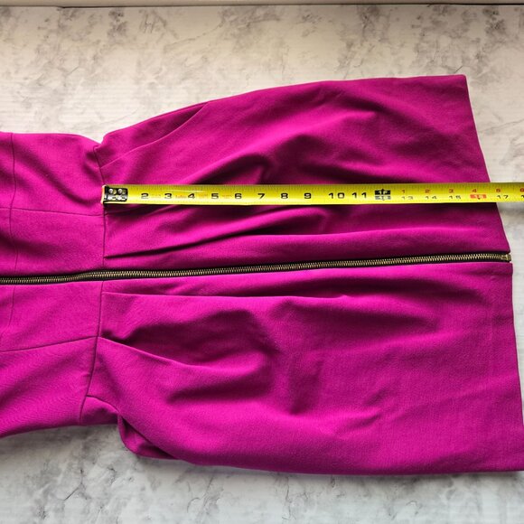 Cynthia Steffe Strapless Dress With Front Zipper Pleated Waist Size 2  Fuchsia - Picture 11 of 12
